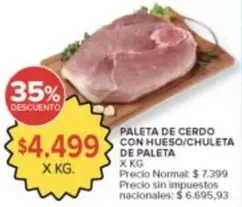 X$ - PALETA DE CERDO CON HUESO/CHULETA DE PALETA