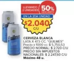 Quilmes - CERVEZA BLANCA LATA