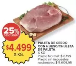 X$ - PALETA DE CERDO CON HUESO/CHULETA DE PALETA
