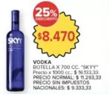 Skyy - VODKA BOTELLA X 700 CC.