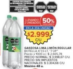 X$ - GASEOSA LIMA LIMÓN REGULAR