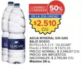 Glaciar - AGUA MINERAL SIN GAS BAJO SODIO