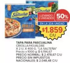 La Salteña - TAPA PARA PASCUALINA CRIOLLA/HOJALDRE