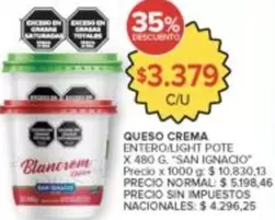 X$ - QUESO CREMA ENTERO/LIGHT POTE
