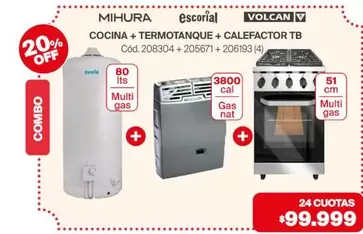 Off - COCINA + TERMOTANQUE + CALEFACTOR TB Cód.208304 + 205671 + 206193