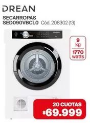 Drean - SECARRROPAS SED090VBCLO Cód. 208302 (13)