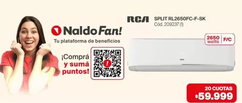 RCA - SPLIT RL-2650FC-F-SK