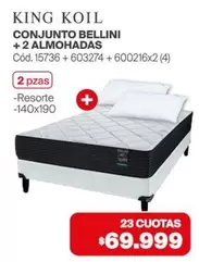 King Koil - CONJUNTO BELLINI + 2 ALMOHADAS Cód. 15736 + 603274 + 600216x2 (4)