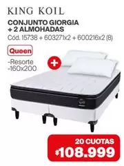 King Koil - CONJUNTO GIORGIA + 2 ALMOHADAS Cód. 15738 + 603271x2 + 600216x2 (8)