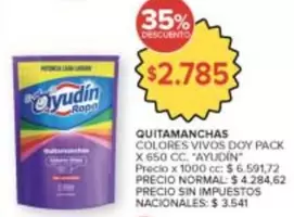 X$ - QUITAMANCHAS COLORES VIVOS DOY PACK