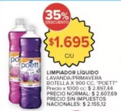 Poett - Limpiador Líquido Lavanda/Primavera