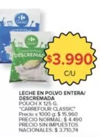 Carrefour - LECHE EN POLVO ENTERA/DESCREMADA