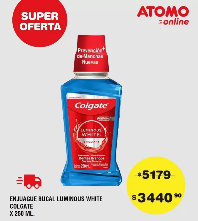 Colgate - LUMINOUS WHITE ENJUAGUE BUCAL