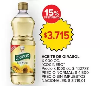 Cocinero - ACEITE DE GIRASOL
