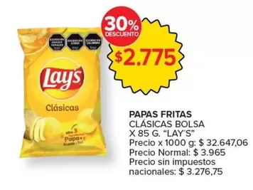 Lay's - Papas Fritas Clásicas Bolsa