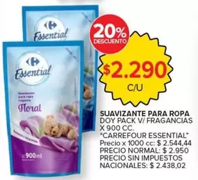 Carrefour - SUAVIZANTE PARA ROPA DOY PACK V/ FRAGANCIAS