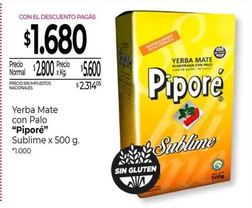 X$ - Yerba Mate con Palo "Piporé" Sublime