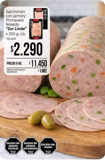 X$ - Salchichón con jamón/Primavera feteado "Zur Linde"
