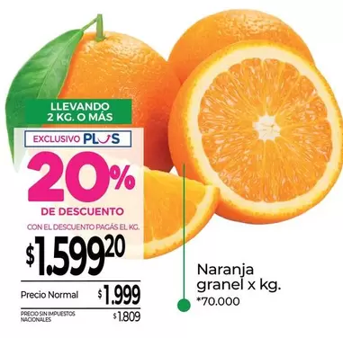 X$ - Naranja granel