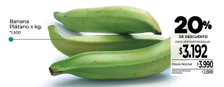 X$ - Banana Plátano x kg.
