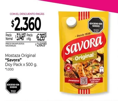 Savora - Mostaza Original Doy Pack