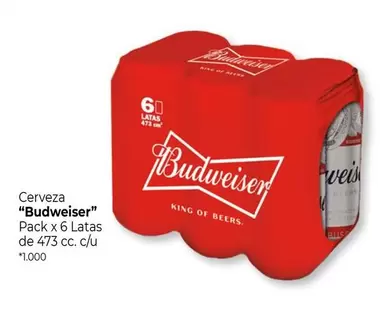 Budweiser - Cerveza Pack x 6 Latas