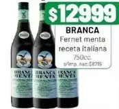 Branca - Fernet menta receta italiana 750cc