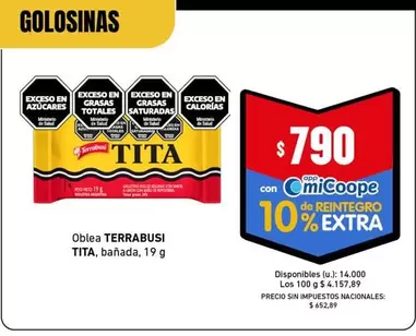 Terrabusi - Oblea TITA, bañada