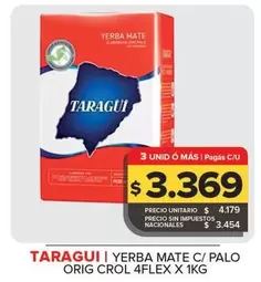 Taragui - Yerba Mate Con Palo