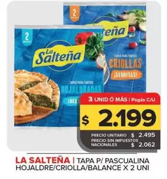 La Salteña - Tapa Para Pascalina Hojaldre