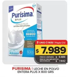 Purísima - Leche En Polvo Entera Plus