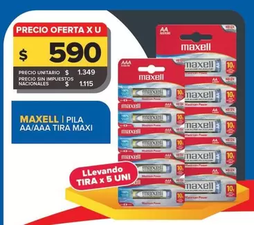 Maxell - Pila AA/AAA TIRA MAXI