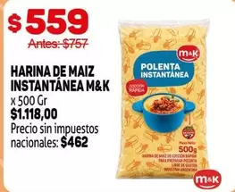 M&K - HARINA DE MAIZ INSTANTÁNEA