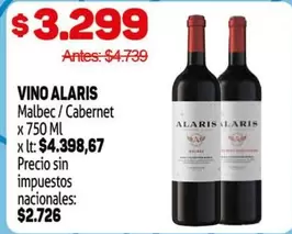 Alaris - VINO ALARIS Malbec / Cabernet