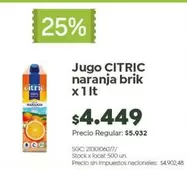Citric - Jugo naranja brik x 1lt