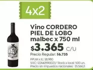 X$ - Vino PIEL DE LOBO malbec x 750 ml