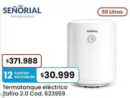 Señorial - Termotanque eléctrico Zafiro 2.0 Cod. 623959