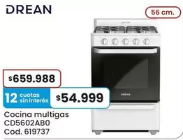Drean - Cocina multigas CD5602AB0 Cod. 619737