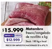 X$ - Matambre fresco/congelado de novillito