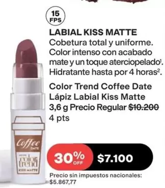 Off - Lápiz Labial Kiss Matte