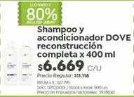 Dove - Shampoo y acondicionador reconstrucción completa