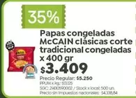 X$ - Papas congeladas clásicas corte tradicional