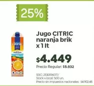Citric - Jugo naranja brik