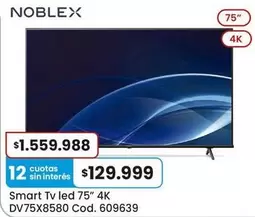 Noblex - Smart Tv led 75" 4K DV75X8580