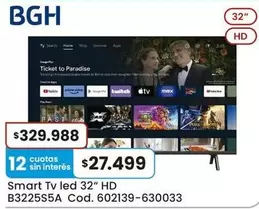 BGH - Smart Tv led 32" HD B3225S5A