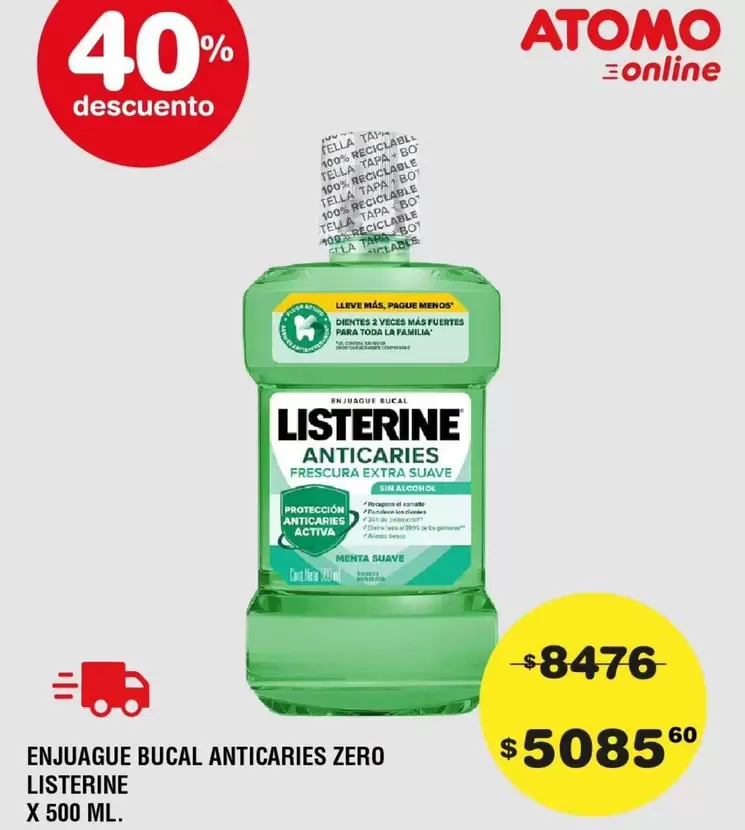 Listerine - ENJUAGUE BUCAL ANTICARIES ZERO