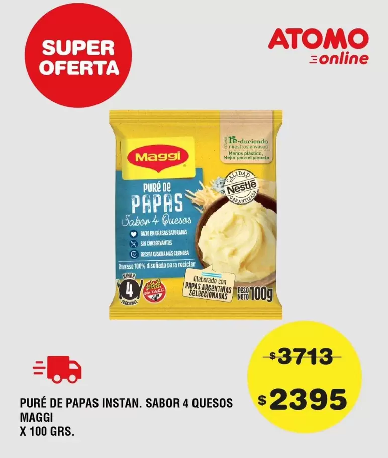 Maggi - PURÉ DE PAPAS INSTAN. SABOR 4 QUESOS
