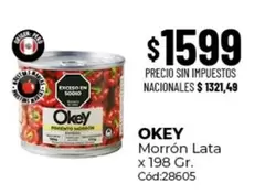 Okey - Morrón Lata x 198 Gr. Cód:28605