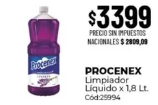 Procenex - Limpiador L
uevoquido x 1,8 Lt. C
uevood:25994