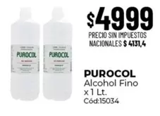 Purocol - Alcohol Fino x 1 Lt. Cód:15034